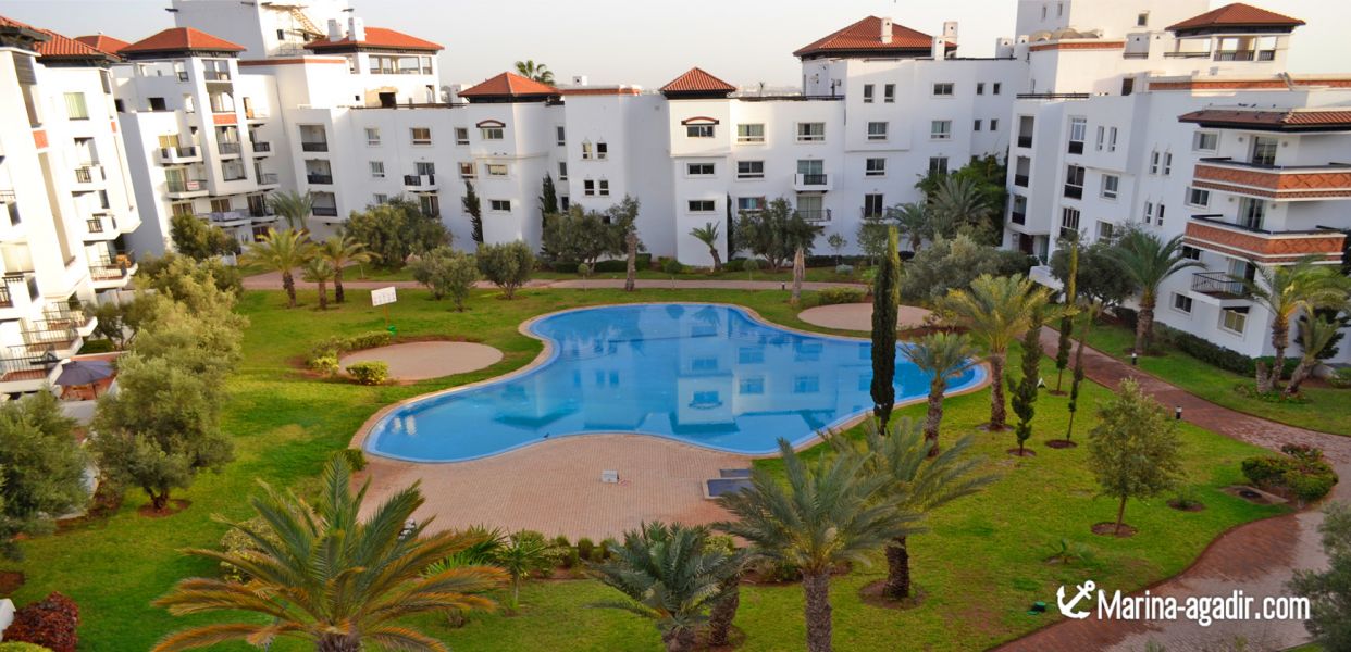 Location, appartement, meublé, à, marina,Agadir  avec WI-FI
