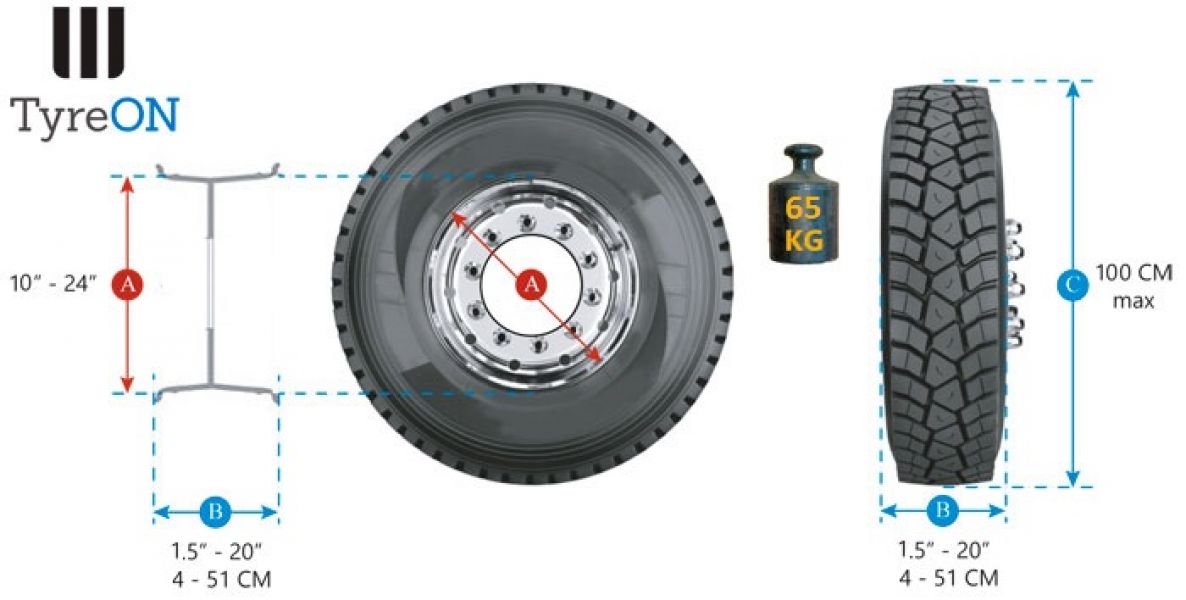 Machine equilibreuse a pneus TB01 de 10 A 24  semie auto 