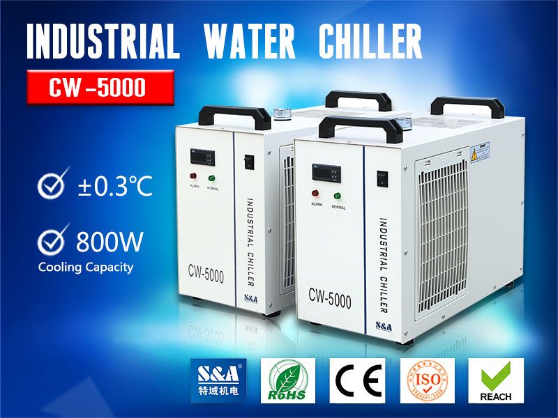 S&A air-cooled water chiller CW-5000 for cooling CO2 laser marking machine