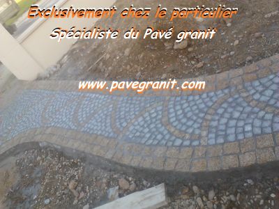Granit pav pose par professionnels