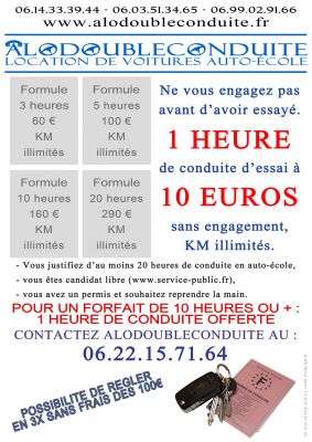 Location voiture auto cole c'est permis